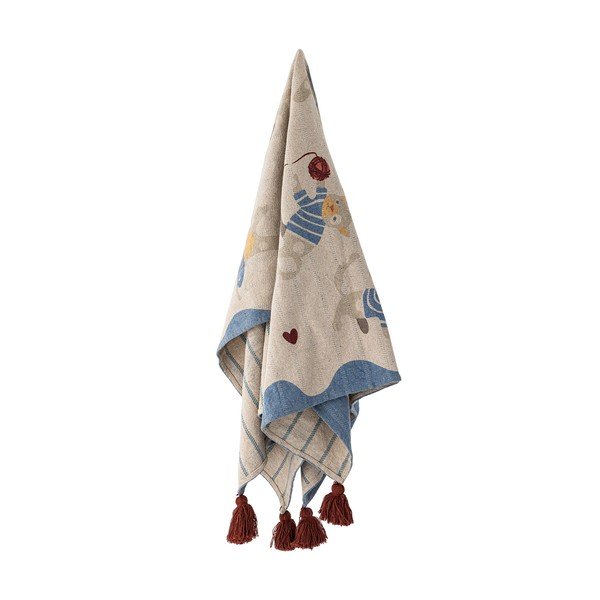 Coperta per bambini di colore naturale in cotone riciclato 130x160 cm Mille – Bloomingville Mini-image-2