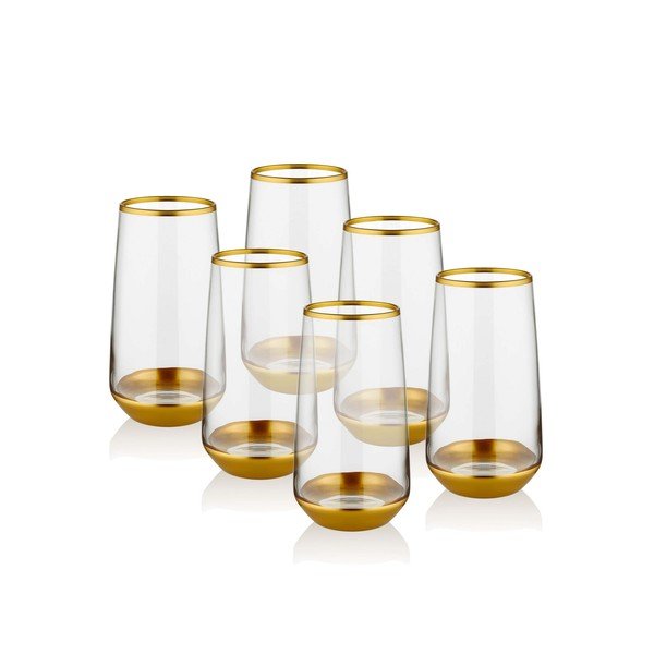 Set di 6 bicchieri Glod, 380 ml Glam - Mia-image-1