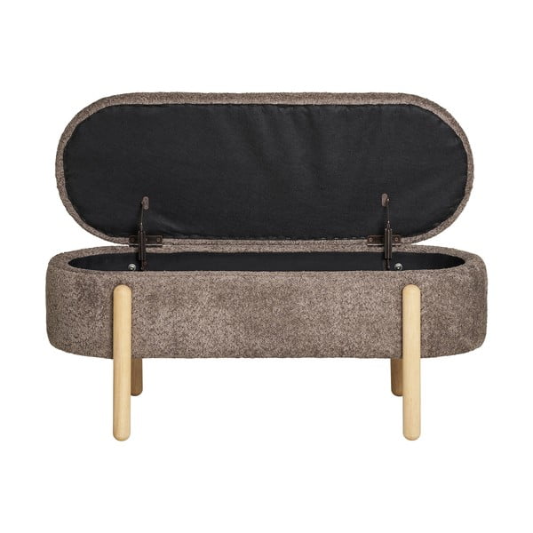 Panchina marrone con rivestimento in bouclé Branca – House Nordic-image-2