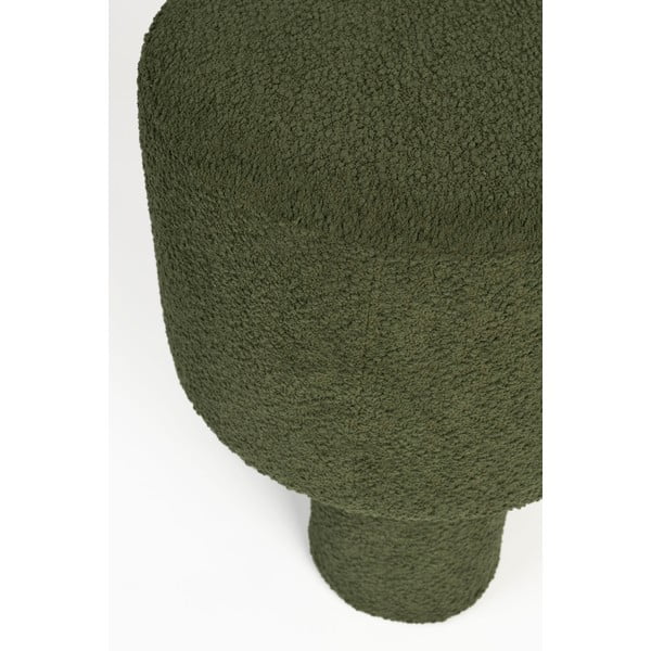 Poggiapiedi verde con rivestimento in bouclé Marcos – White Label-image-2