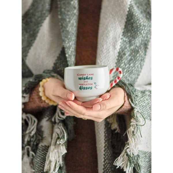 Tazza per cappuccino color crema in gres a tema natalizio 250 ml Treats – Bloomingville-image-1