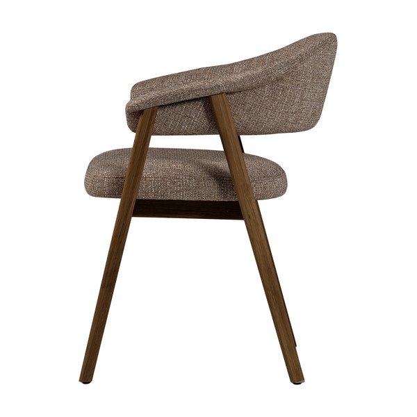 Sedia da pranzo marrone in imbottito con braccioli Tunar – WOOOD-image-3