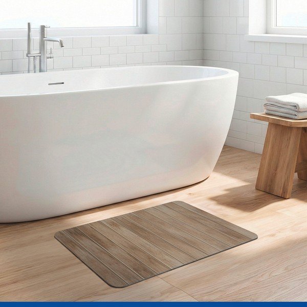Tappetino per il bagno colore naturale scuro in diatomite 39x60 cm Argiri – Wenko-image-1