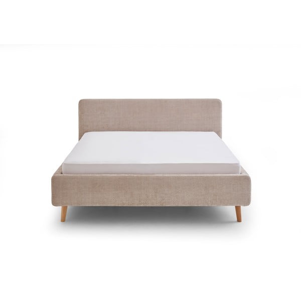 Letto matrimoniale imbottito beige rete non inclusa 160x200 cm Mattis – Meise Möbel-image-2