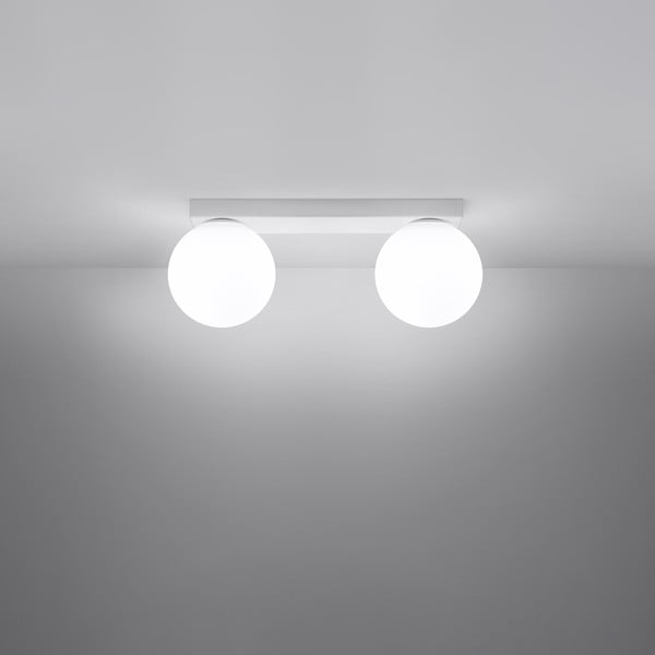 Lampada da soffitto bianca con paralume in vetro ø 12 cm Umerta - Sollux-image-2