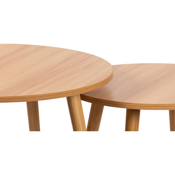 Set di tavolini rotondi Luke di colore neutro 2 pz, ø 60 cm - Bonami Essentials-image-3