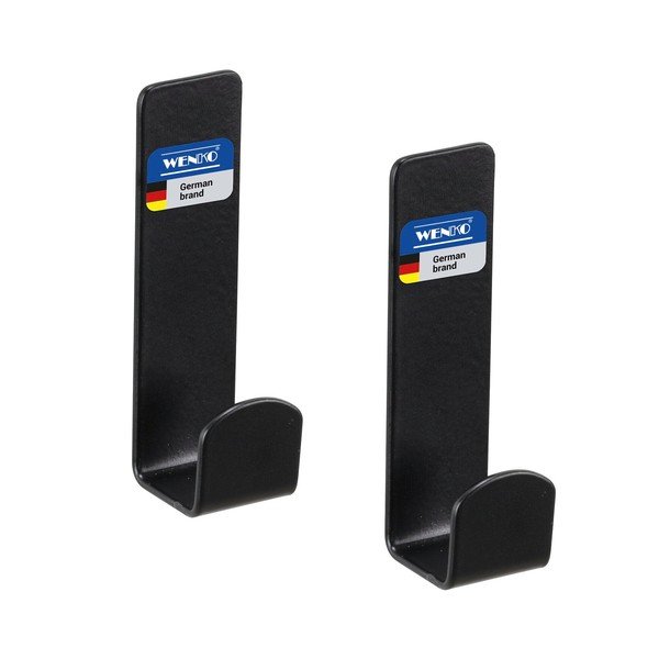 Set di ganci senza foratura neri in acciaio inox 2 pz Lizan – Wenko-image-3
