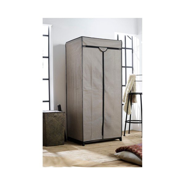 Šedá textilní šatní skříň Compactor Wardrobe, výška 160 cm
