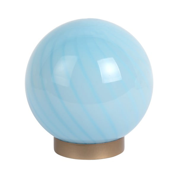 Lampada da tavolo azzurra con paralume in vetro (altezza totale 17 cm) Summer Globe – Leitmotiv