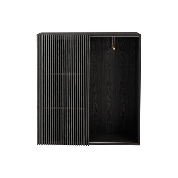 Set di mobili da ingresso nero con effetto frassino 110x120x40 cm Sion – Jotex-image-3