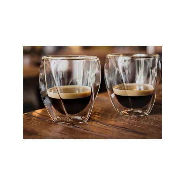 Tazze in set per cappuccino/con parete doppia 2 pz 250 ml Cristallo – Vialli Design-image-3