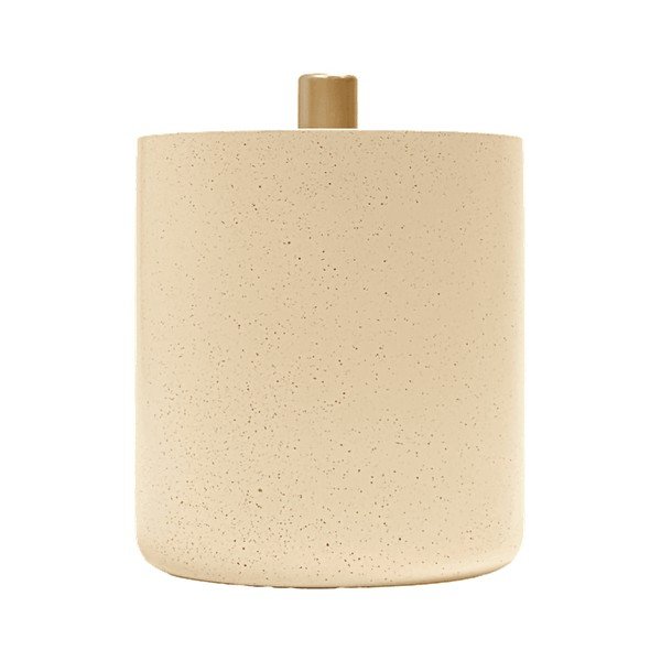 Organizer da bagno beige in poliresina per dischetti di cotone Oria – douceur d'intérieur-image-4