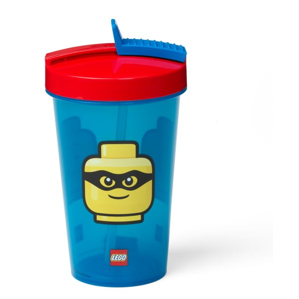 Tazza blu con coperchio rosso e cannuccia , 500 ml Iconic - LEGO®-image-2