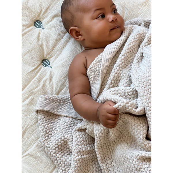 Coperta per bambini giallo chiaro/blu in cotone organico trapuntata 90x120 cm Balloon – Cam Cam Copenhagen-image-1