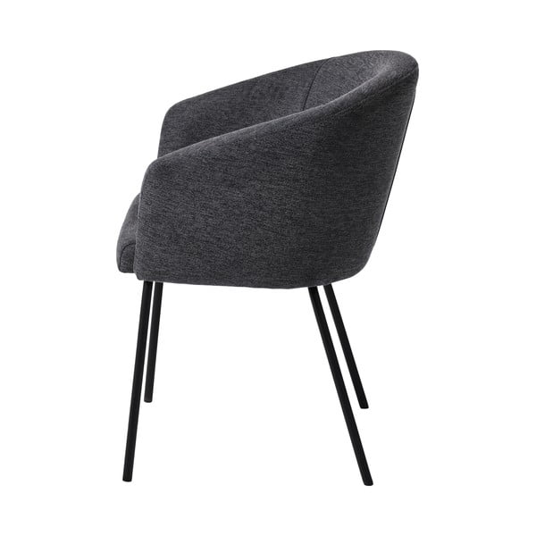 Sedia da pranzo grigio scuro in imbottito con braccioli Easton – Unique Furniture-image-4