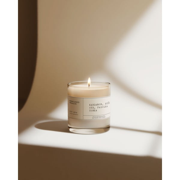 Candela in cera di soia profumata tempo di combustione 40 h #83 Cardamom, Rose, Oud, Tonka – Perfumed Prague-image-2
