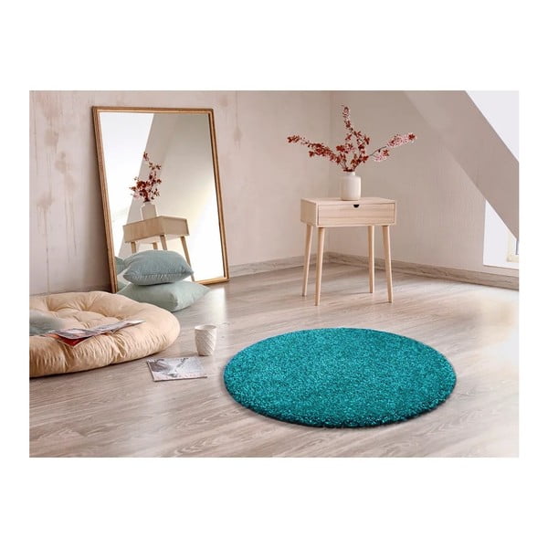 Tappeto blu , ø 100 cm Aqua Liso - Universal-image-1