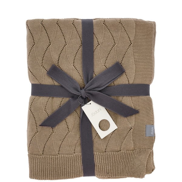 Coperta a maglia marrone 130x170 cm Gentle - Södahl-image-3