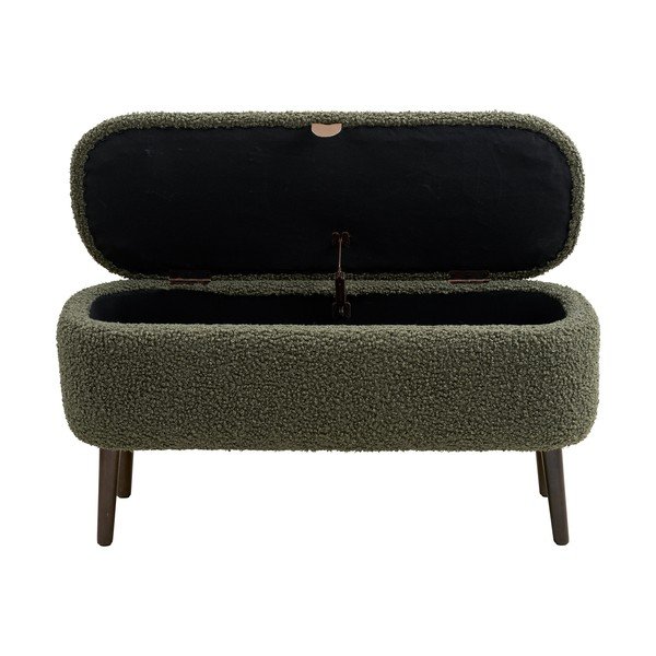 Panchina verde con rivestimento in bouclé Harlow – House Nordic-image-2