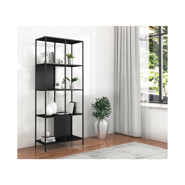 Libreria in metallo nero 75x180 cm Charleston - Støraa-image-4