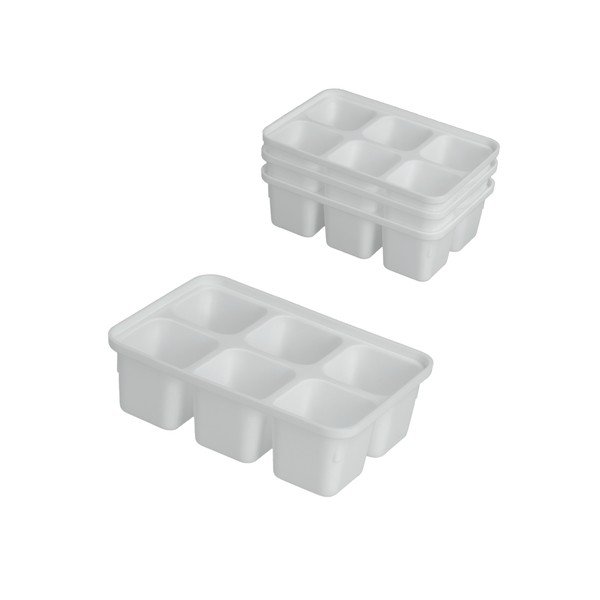 Set di 4 vaschette per cubetti di ghiaccio bianche Ice Cube - Metaltex-image-1