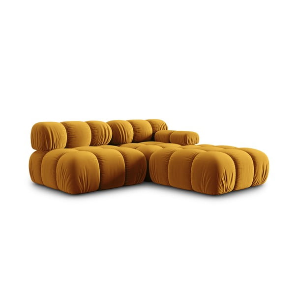 Divano in velluto giallo 282 cm Bellis - Micadoni Home-image-4