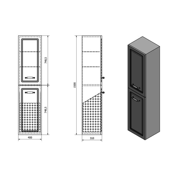 Mobile per bagno bianco 40x150 cm Favolo – Sapho-image-4