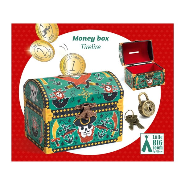 Salvadanaio per bambini Forziere dei pirati - Djeco-image-2
