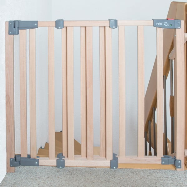 Cancello protettivo in legno di faggio in colore naturale - Roba-image-1