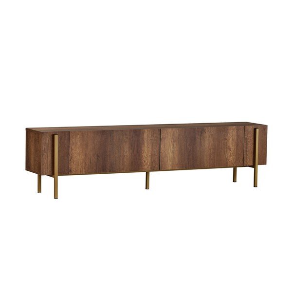 Mobile TV colore naturale scuro con effetto noce 180x45x30 cm Nexus – Kalune Design