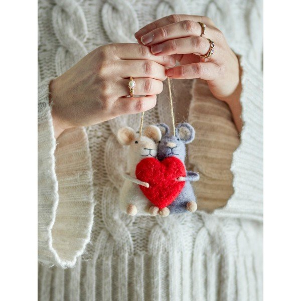 Ornamento natalizio in lana Peo - Bloomingville-image-1