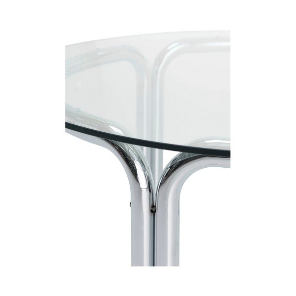 Tavolino da salotto rotondo color argento lucido con piano in vetro ø 100 cm Smycka – Ellos Home-image-3