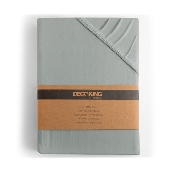 Lenzuolo con angoli grigio chiaro in jersey 180x200 cm Amber – Restilo-image-4