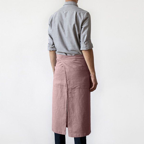 Vecchio grembiule di lino viola Garcon, lunghezza 76 cm Ashes of Roses - Linen Tales-image-1