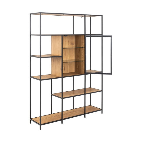 Libreria in rovere decorato in colore naturale 135x185 cm Seaford - Actona-image-3