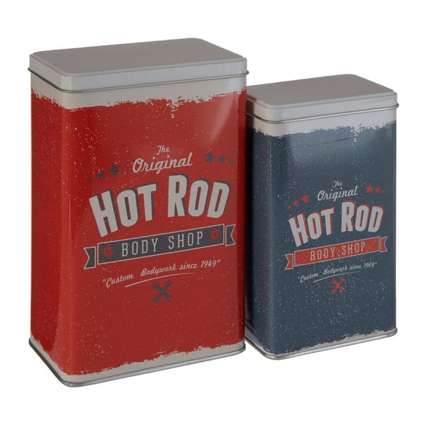 Set di 2 scatole di latta Barber Hot Rod - Premier Housewares