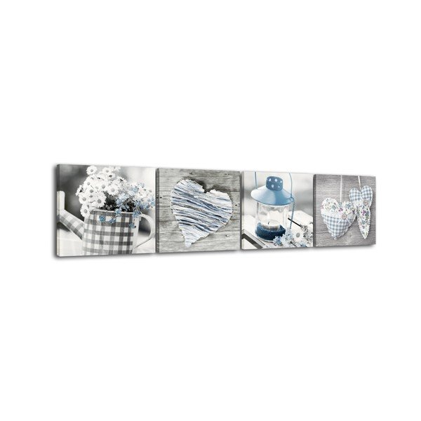 Pittura in più parti Blu, 32 x 32 cm Shabby - Styler