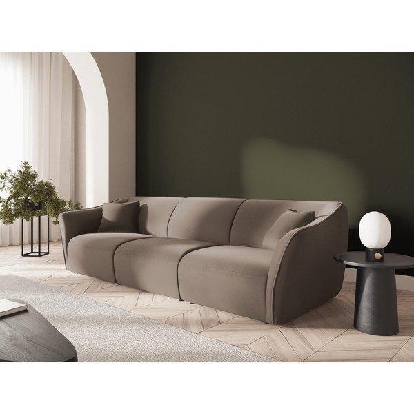 Divano marrone con rivestimento in velluto 292 cm Tokyo – Cosmopolitan Design-image-1