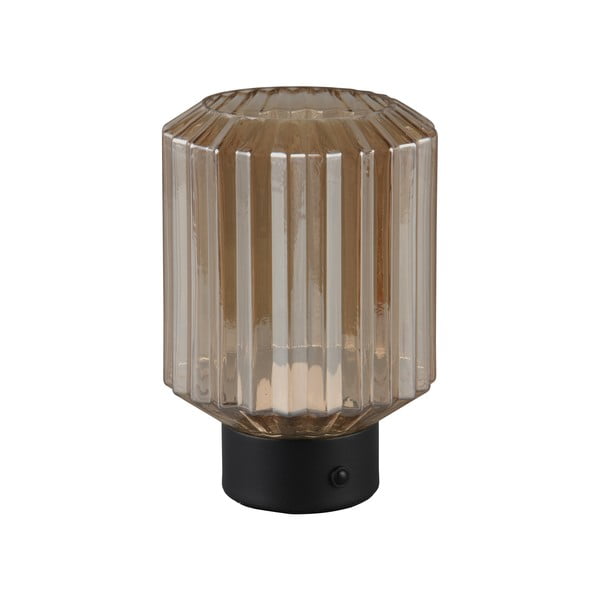 Lampada da tavolo LED dimmerabile nera e beige con paralume in vetro (altezza 19,5 cm) Lord - Trio-image-2