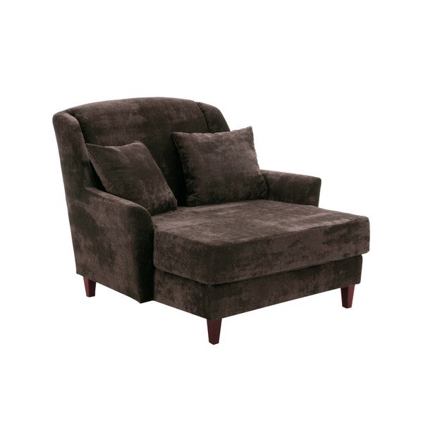 Poltrona lounge marrone scuro con gambe marroni Judith Velour - Max Winzer