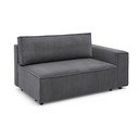 Modulo divano in velluto a coste grigio scuro, angolo destro Nihad modular - Bobochic Paris
