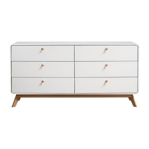 Cassettiera bassa bianca 150x74 cm Caitlin - Støraa-image-3