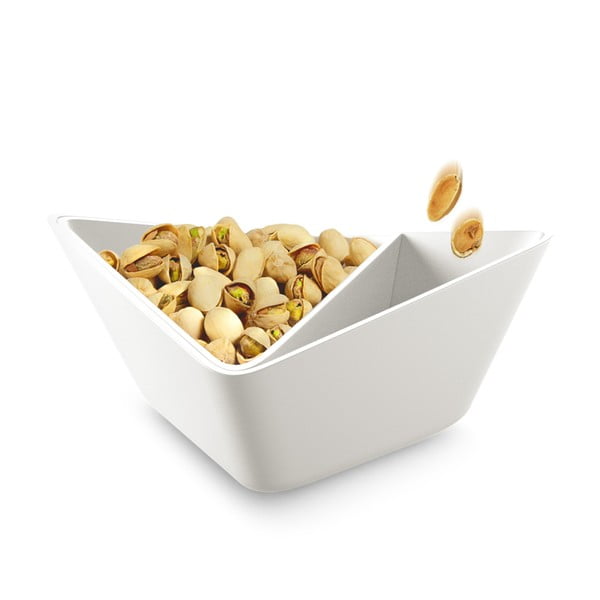 Ciotola da portata tripla Nut+Olive Bowl, bianco - Black + Blum