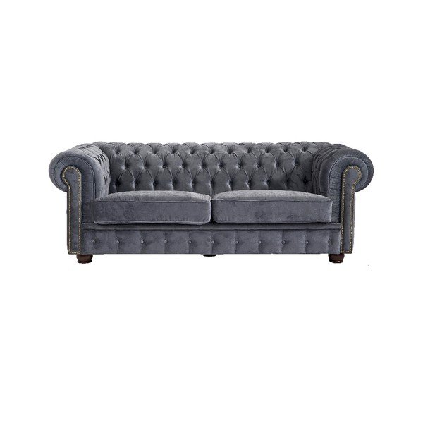 Divano grigio Norwin Velvet, 174 cm - Max Winzer-image-1