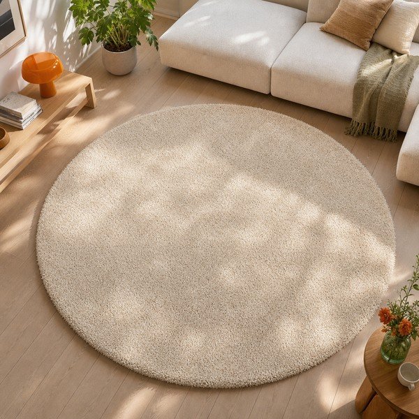 Tappeto beige chiaro , ø 100 cm Aqua Liso - Universal-image-4