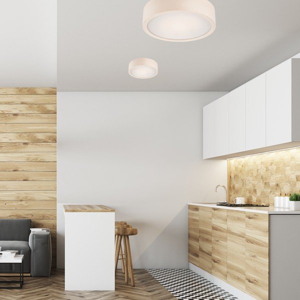 Plafoniera bianca con paralume in vetro ø 27 cm Eveline – LAMKUR-image-2