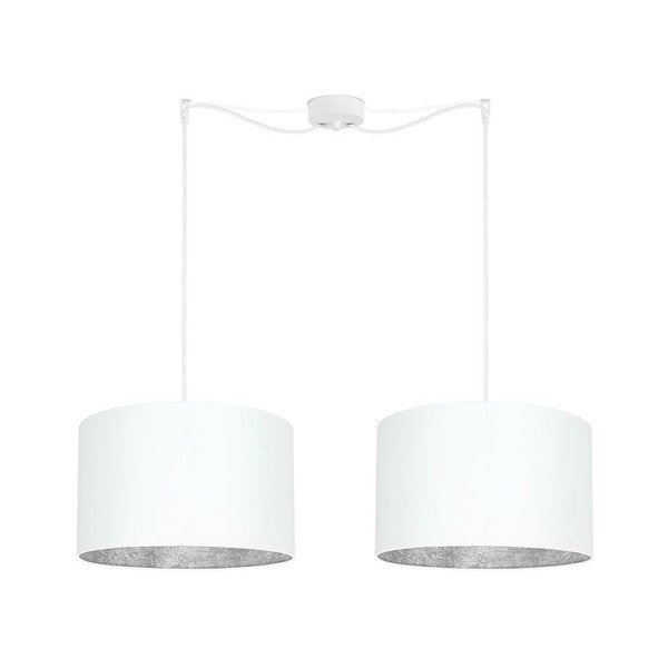 Lampada a sospensione in bianco-argento Mika, ⌀ 40 cm - Sotto Luce