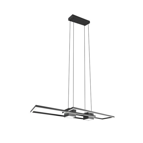 Lampadario nero opraco a LED dimmerabile con telecomando Albany - Trio-image-2