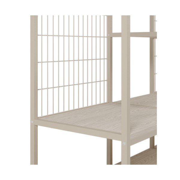 Armadio color crema in acciaio a giorno 140x179,5x40 cm Amara – Marckeric-image-4