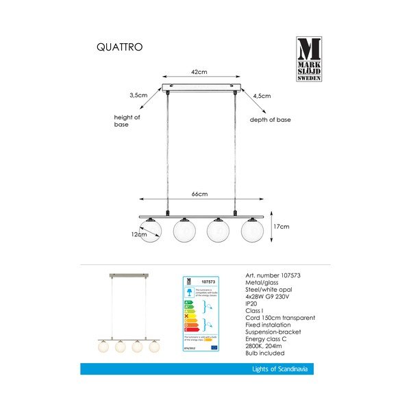 Apparecchio a sospensione in metallo Quattro - Markslöjd-image-3